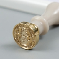 Печать для сургуча с пластиковой ручкой "Снеговик" 2,5х2,5 см Печать для сургуча с пластиковой ручкой "Снеговик" 2,5х2,5 см