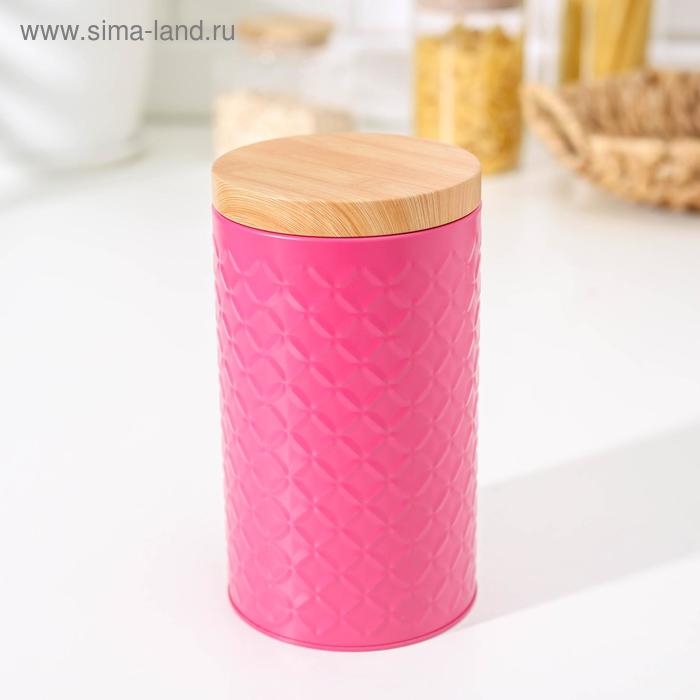 Банка для сыпучих продуктов «Ромб», 19×10,5×10,5 см, цвет розовый Банка для сыпучих продуктов «Ромб», 19×10,5×10,5 см, цвет розовый
