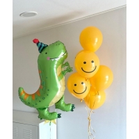 Шар фольгированный 32" &laquo;Дракон в колпаке&raquo;, цвет зелёный