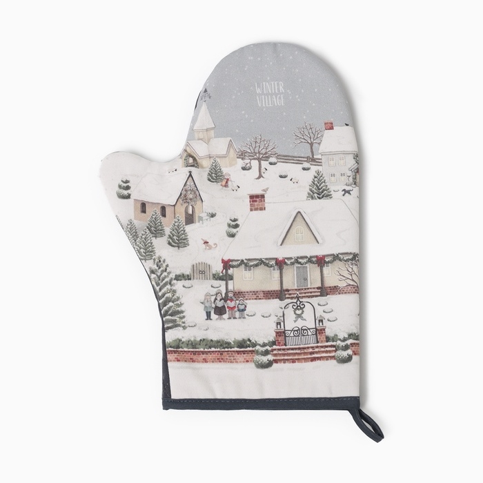 Новый год.Варежка-прихватка Этель Winter village 20х28см,саржа, 100% хл, ватин 250г/м2 Новый год.Варежка-прихватка Этель Winter village 20х28см,саржа, 100% хл, ватин 250г/м2