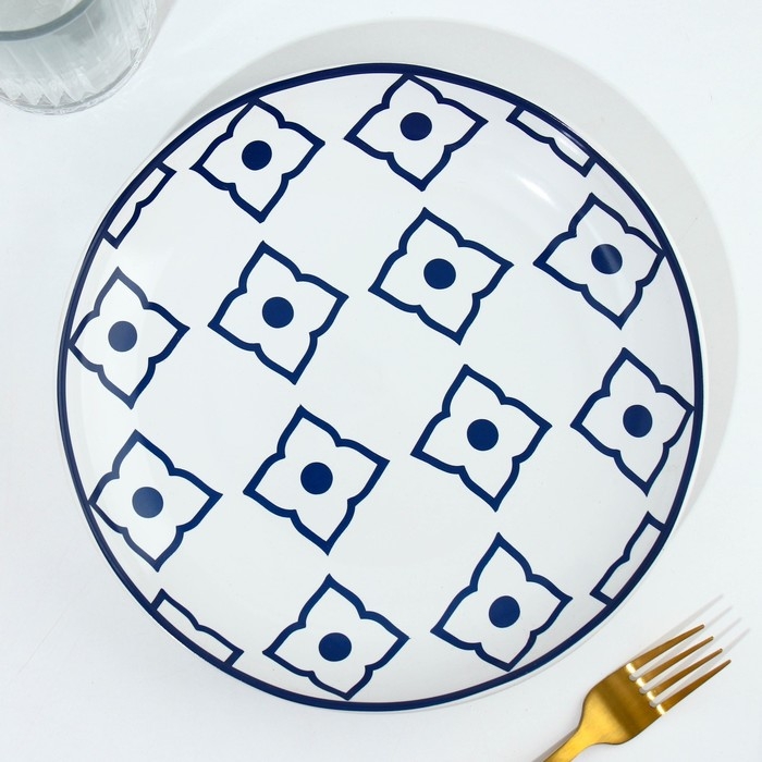 Тарелка керамическая «Марокко», 22.5 см, цвет белый Тарелка керамическая «Марокко», 22.5 см, цвет белый