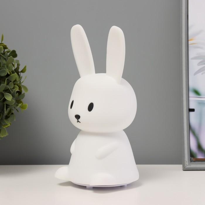 Ночник-мякиш Ночник-мякиш "Зайчик" LED USB АКБ бело-желтый 13,5х11х15 см