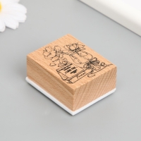 Печать дерево, резина "Цветы в бокале" 5х4х2,5 см Печать дерево, резина "Цветы в бокале" 5х4х2,5 см