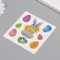 Татуировка на тело цветная "Заяц и яички" 10х10 см Татуировка на тело цветная "Заяц и яички" 10х10 см