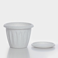 Горшок с поддоном &laquo;Фелиция&raquo;, 400 мл, цвет мраморный