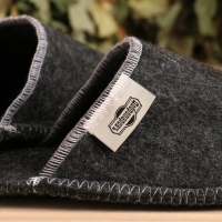 Тапочки для бани &laquo;Добропаровъ&raquo; женские, шерсть, полиэфир, серые 26 см стелька