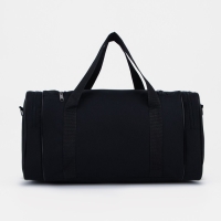 Сумка дорожная на молнии, 3 наружных кармана, длинный ремень, цвет чёрный/синий Сумка дорожная на молнии, 3 наружных кармана, длинный ремень, цвет чёрный/синий