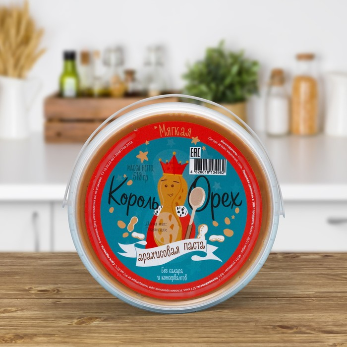 Арахисовая паста «Король Орех» мягкая, 510 г Арахисовая паста «Король Орех» мягкая, 510 г