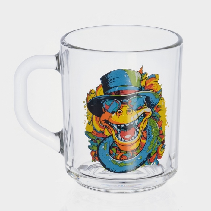 Кружка стеклянная для чая &laquo;Символ года 2025&raquo;, 200 мл