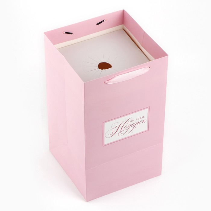 Переноска для цветов с вкладышем для фиксации, «Подарок для тебя», розовый, 35 х 20 х 20 см Переноска для цветов с вкладышем для фиксации, «Подарок для тебя», розовый, 35 х 20 х 20 см