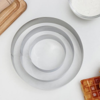 Набор форм для выкладки и выпечки &laquo;Круг&raquo;, 3 шт, d=10, 15, 20 см, высота 4,5 см, цвет серебристый