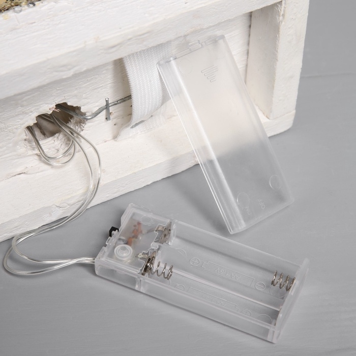 Фигура деревянная "Хижина" 21х23х9 см, 5 LED, батарейки ААx2 (не в комплекте), свечение тёплое