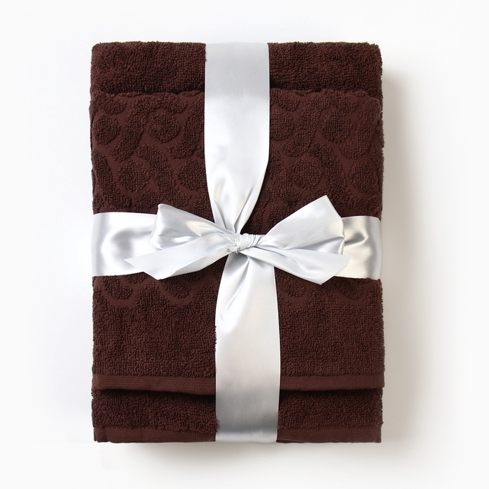 Набор махровых полотенец Spelt коричневый 50х90см + 70х130см, махра 330г/м хл100%