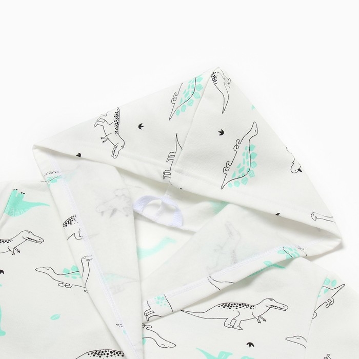 Халат для мальчика НАЧЕС, цвет белый/динозавры, рост 110 см
