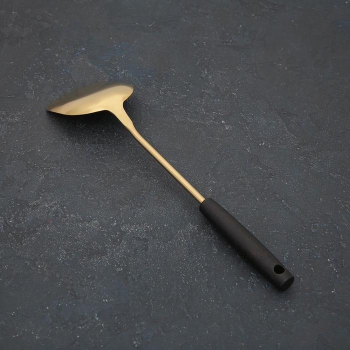 Лопатка из нержавеющей стали &laquo;Прайм&raquo;, длина 37,5 см, цвет металла золотой