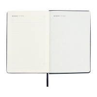 Ежедневник недатированный А5, 160 листов ESCALADA, твердая обложка из искусственной кожи, перфорация, блинтовое тиснение, ляссе, кремовый блок 70г/м2, синий