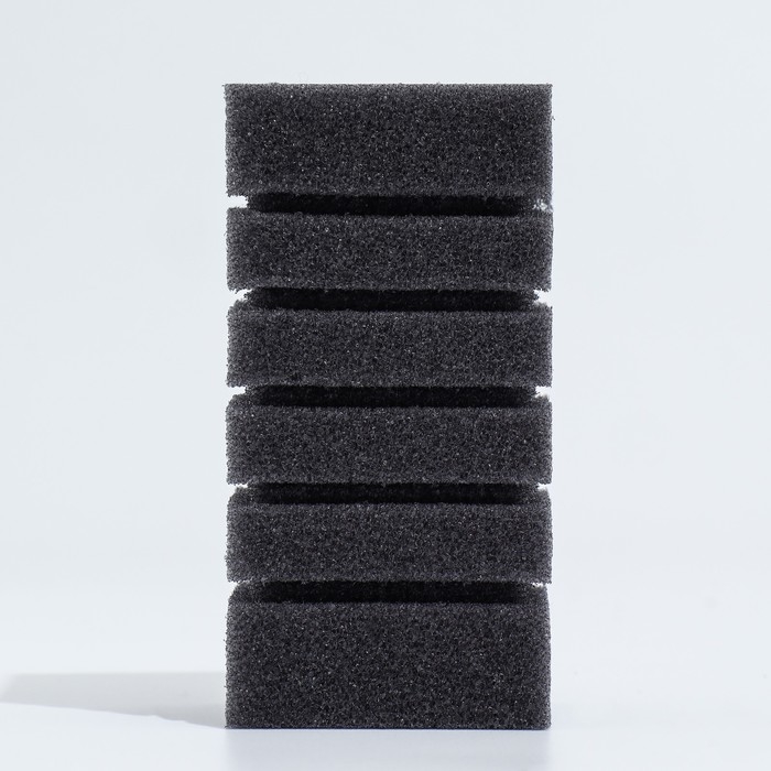 Губка прямоугольная для фильтра турбо № 3, 6 х 6 х 12 см, серая Губка прямоугольная для фильтра турбо № 3, 6 х 6 х 12 см, серая