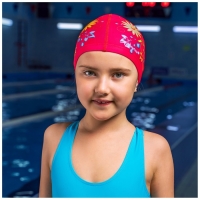 Шапочка для плавания детская ONLYTOP &laquo;Бабочка&raquo;, тканевая, обхват 46-52 см