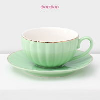 Сервиз фарфоровый чайный Доляна «Вивьен», 12 предметов: 6 чашек 200 мл, 6 блюдец d=15 см, цвет зелёный Сервиз фарфоровый чайный Доляна «Вивьен», 12 предметов: 6 чашек 200 мл, 6 блюдец d=15 см, цвет зелёный