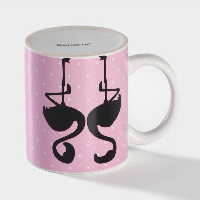 Кружка - хамелеон керамическая Доляна «Фламинго», 350 мл, цвет розовый Кружка - хамелеон керамическая Доляна «Фламинго», 350 мл, цвет розовый