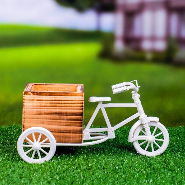 Кашпо-велосипед, белый Кашпо-велосипед, белый