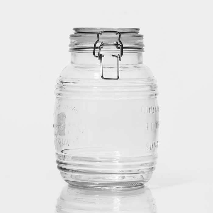 Банка стеклянная для хранения сыпучих продуктов Доляна &laquo;Уют&raquo;, 2,1 л, 12&times;19 см, с бугельным замком