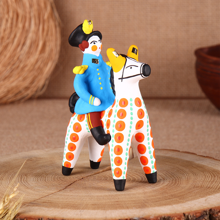 Дымковская игрушка Дымковская игрушка "Всадник офицер", микс