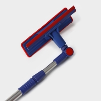 Щётка для окон Доляна, фиксатор, стальная телескопическая ручка, длина 55(83) см, водосгон силикон 18 см, насадка велюр 18×8 см Щётка для окон Доляна, фиксатор, стальная телескопическая ручка, длина 55(83) см, водосгон силикон 18 см, насадка велюр 18×8 см