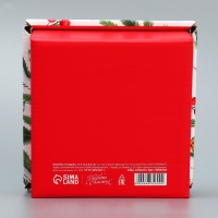 Коробка подарочная новогодняя складная &laquo;Новогодние веточки &raquo;, 12 х 12 х 6.5 см, Новый год