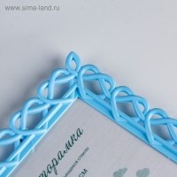 Фоторамка 10х15 см пластик L-7 голубой (пластиковый экран)