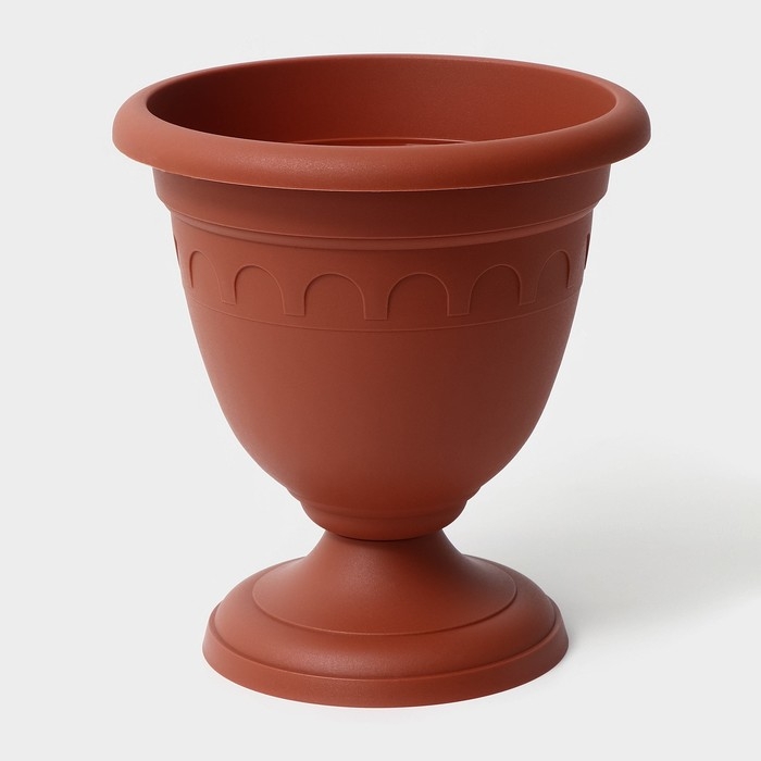 Кашпо уличное на ножке высокий &laquo;Колывань&raquo;, 5,6 л, цвет терракотовый