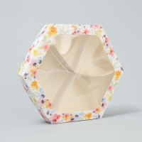 Коробка кондитерская складная, упаковка &laquo;Цветы для тебя&raquo;, 23 х 23х 4 см