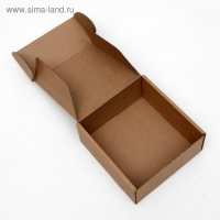 Коробка самосборная, без окна, крафт, 19 х 18 х 8,5 см