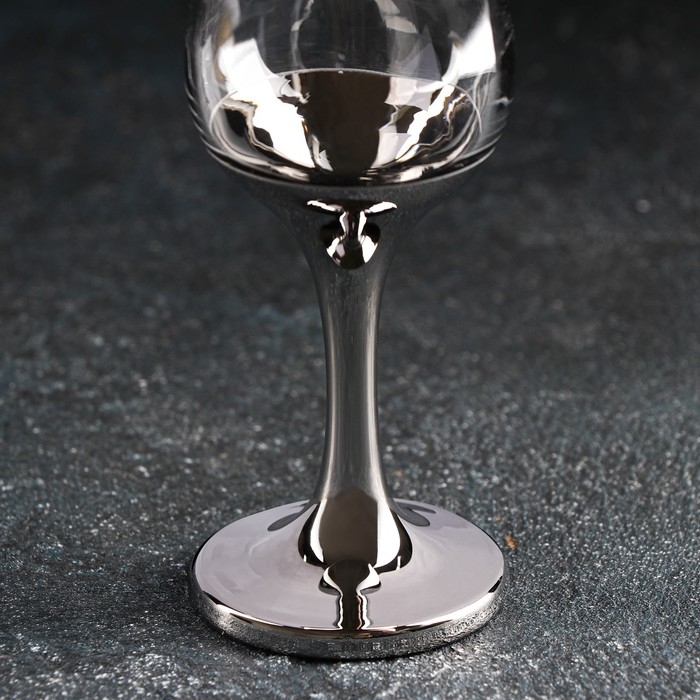 Набор рюмок &laquo;Поло&raquo;, 55 мл, 6 шт, цвет серебряный