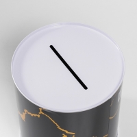 Копилка металл банка "Мрамор с золотыми трещинами" МИКС 15,5х13,5х13,5 см