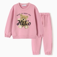 Костюм детский (джемпер, брюки) KAFTAN Hello р.32 (110-116), розовый Костюм детский (джемпер, брюки) KAFTAN Hello р.32 (110-116), розовый