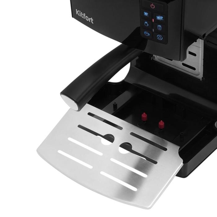 Кофеварка Kitfort КТ-743, рожковая, 1400 Вт, 1.4/0.4 л, чёрная Кофеварка Kitfort КТ-743, рожковая, 1400 Вт, 1.4/0.4 л, чёрная