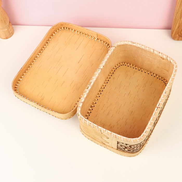 Батонница &laquo;Лилии&raquo;, на шарнире, 22,5&times;16&times;11 см, береста