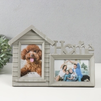 Фоторамка пластик на 2 фото 10х15 см "Домик" серая 25х35х2 см Фоторамка пластик на 2 фото 10х15 см "Домик" серая 25х35х2 см