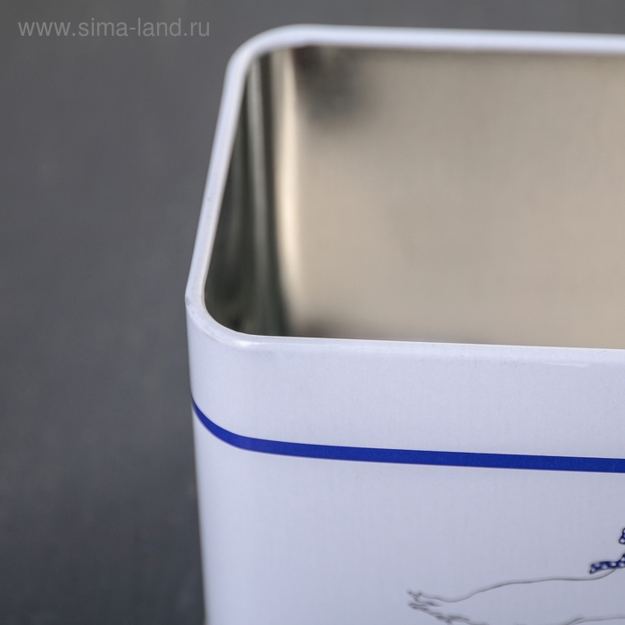 Банка для сыпучих продуктов &laquo;Гуси&raquo;, 400 мл, прямоугольная, цвет белый