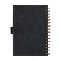 Органайзер на гребне, А5, 80л, клетка, обл.кожзам, с хлястиком, черный Органайзер на гребне, А5, 80л, клетка, обл.кожзам, с хлястиком, черный