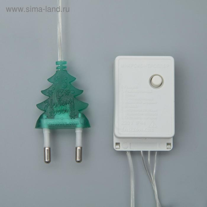 Гирлянда &laquo;Нить&raquo; 4 м с насадками &laquo;Шарик проволока&raquo;, IP20, прозрачная нить, 20 LED, свечение мульти, 8 режимов, 220 В