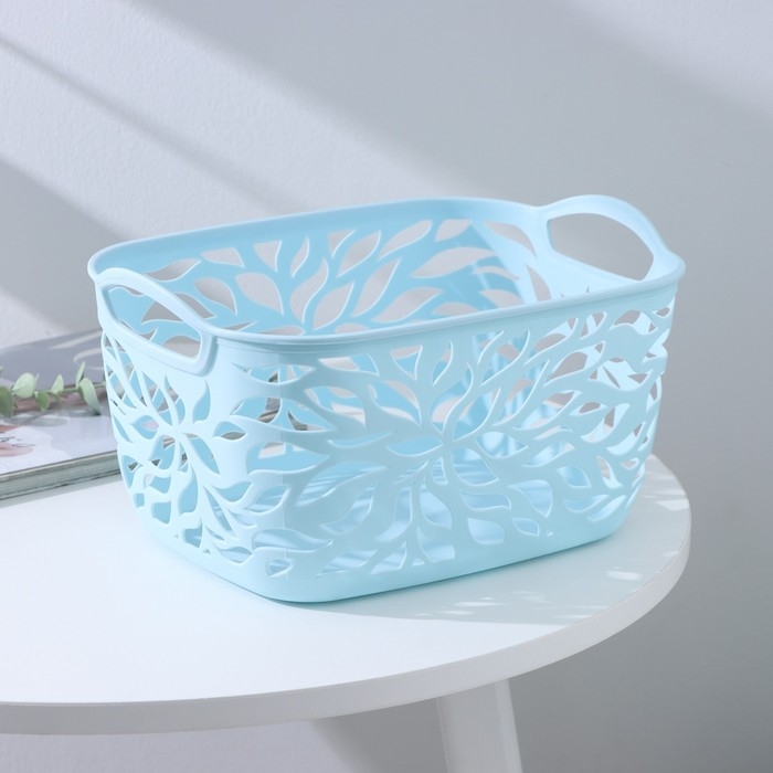 Корзина для хранения &laquo;Листья&raquo;, пластик, 29,5&times;21,5&times;16 см, цвет МИКС