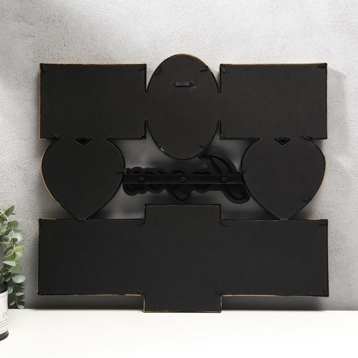 Фоторамка пластик на 8 фото 12х12, 10х15 см Фоторамка пластик на 8 фото 12х12, 10х15 см "Я люблю тебя" золото 43х43 см