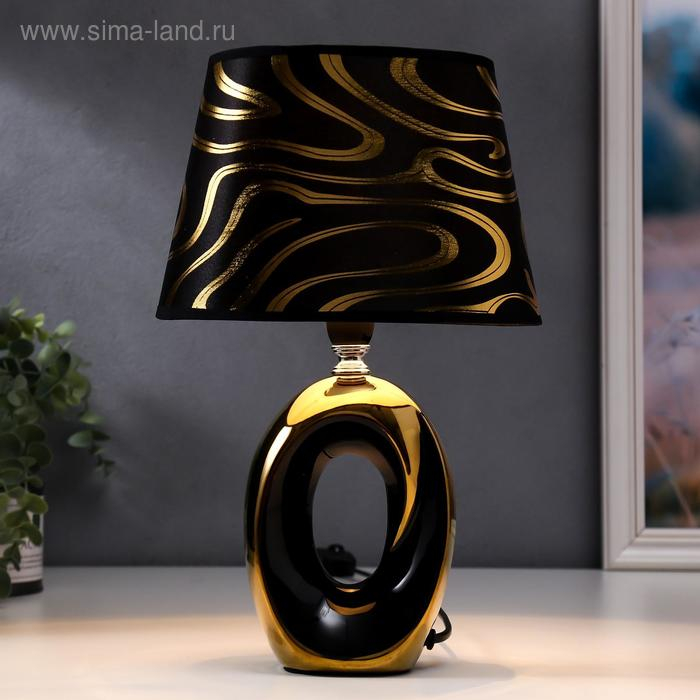 Лампа настольная 36674/1 E14 40Втчёрный - золото H32,5 см RISALUX