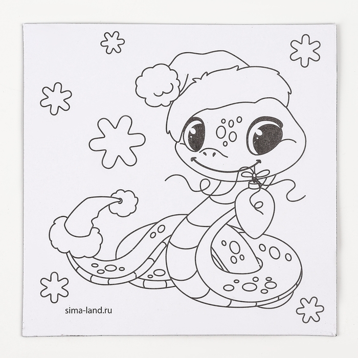 Ёлочные шары под раскраску на новый год &laquo;Новогодний сюрприз. Змея&raquo;, d = 5 ,5 см, 6 шт, новогодний набор для творчества