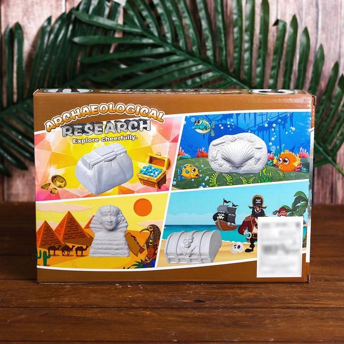 Набор археолога &laquo;Моллюски&raquo;, серия: 4 брикета, молоток, долото