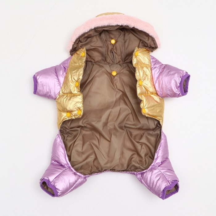 Комбинезон Комбинезон "Блик" с утяжкой, размер12 (ДС 28 см, ОГ 38 см, ОШ 27 см), золото-лавандовый