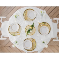 Тарелка «Оливки», d=20 см, цвет белый с золотой отводкой Тарелка «Оливки», d=20 см, цвет белый с золотой отводкой