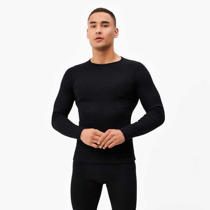 Термобельё мужское (джемпер, брюки) цвет чёрный, р-р 52